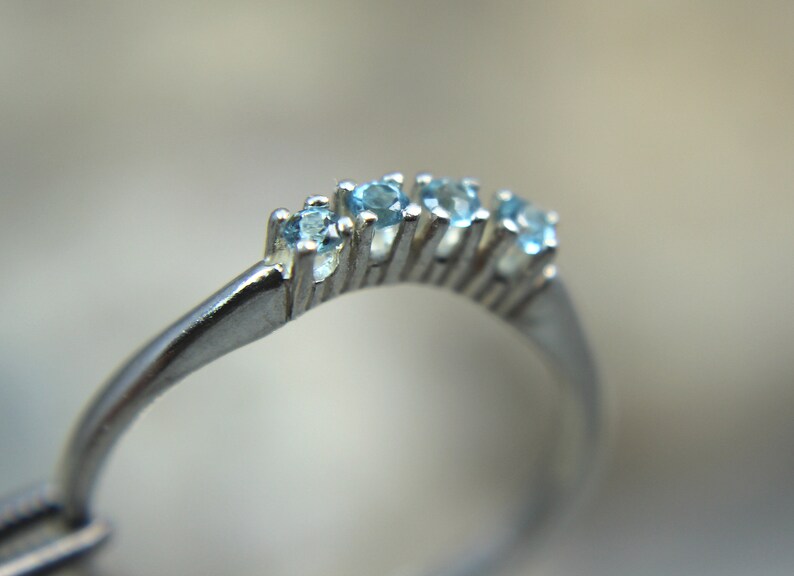 .925 Sterling Silver! MOONSTONE Faceted Rainbow Moonstone Engagement and Swiss Blue Topaz Wedding Ring Set