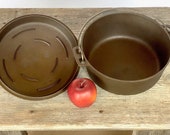 Griswold Iron Mountain 8 Cast Iron Dutch Oven Lid Set 1036 1037 - Full Restored, Cleaned and Seasoned