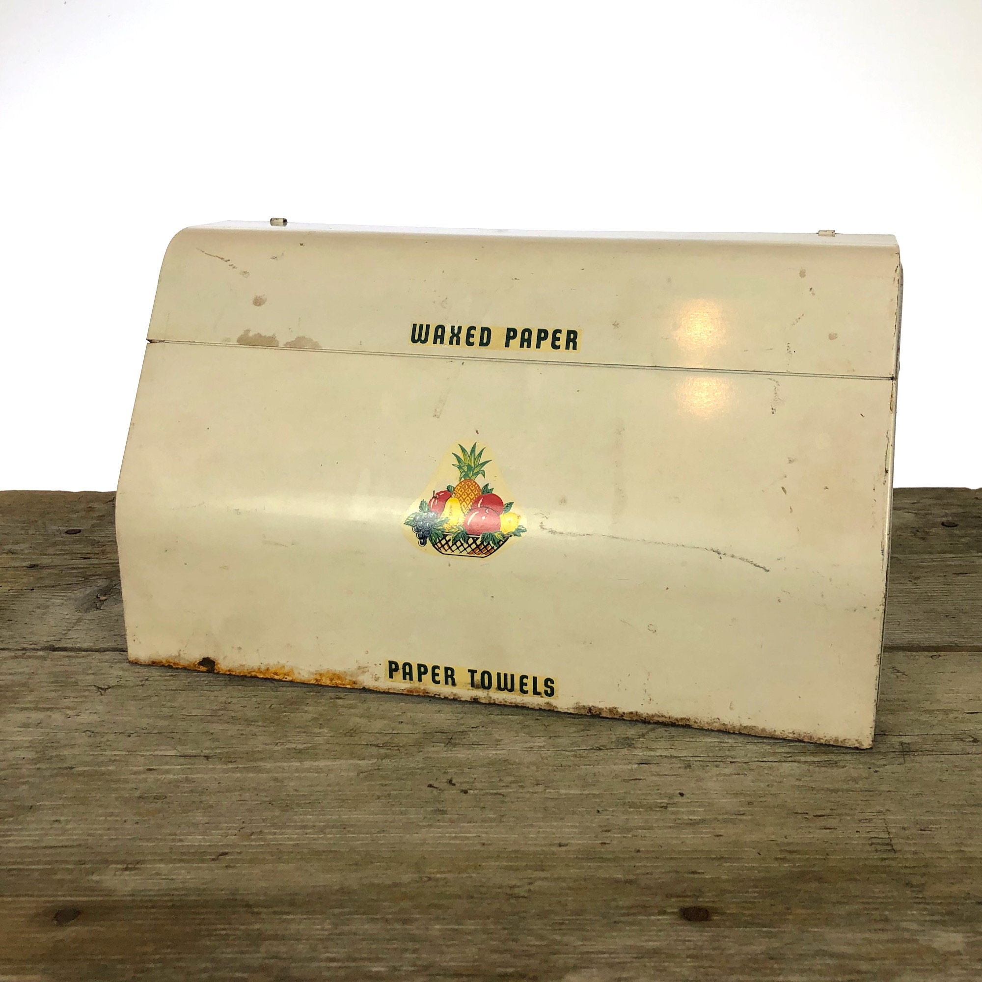 Vintage Metal Kitchen Parchment Paper Holder Dispenser