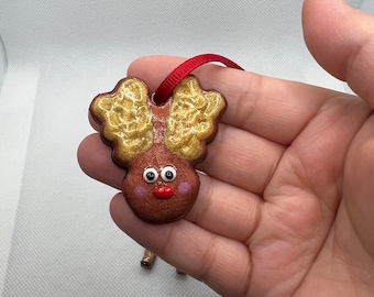 Moose Christmas Polymer Clay Ornament