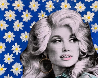 Dolly Parton Art Print #2: Country Music Legend, Daisies (Digital Download)