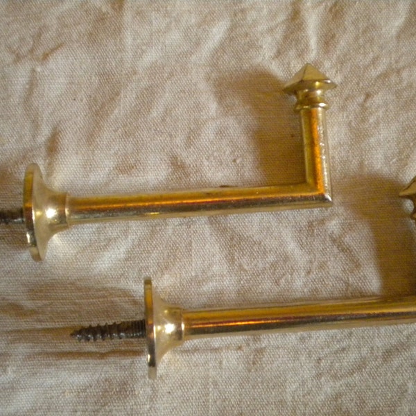 1940s French Brass Antique Curtain Tiebacks One pair