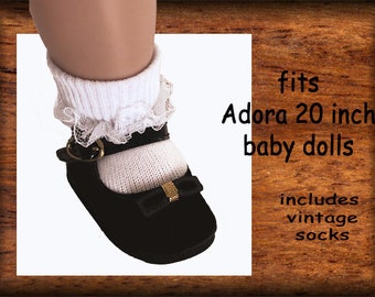 3-3//8/" WHITE SOFT CRIB SHOES WITH PINK LACE TRIMS REBORN BABY DOLLS KEEPSAKES