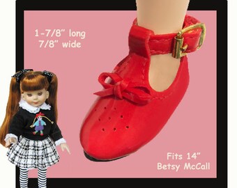 Mary Jane Dress Shoes With Bow for 8" Tiny Betsy or Ann Doll Choose Black or Red Mary Jane Dress Shoes With Bow for 8" Tiny Betsy or Ann Doll Choose Black or Red