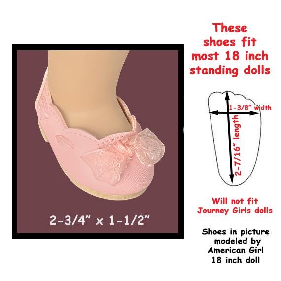 Vintage Pink Ribbon Ballet Flats for 18 Inch American Girl Dolls