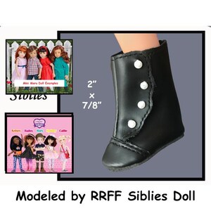 Siblies and Mini Maru doll black victorian boots, black button doll boots, victorian doll boots, black victorian doll boots, Mini Maru boots