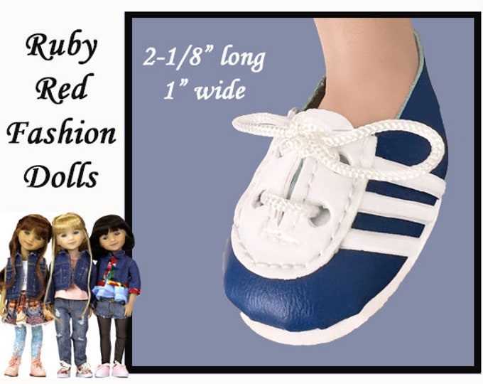 Ruby Red Fashion Dolls, Blue Vinyl Doll Sneakers With Laces, Lace up