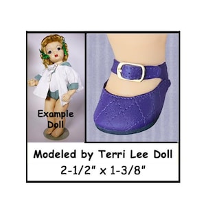 Shoes for 16" Terri Lee Dolls, vintage dark purple leatherette doll shoes, purple collectible doll shoes, big ankle doll shoes