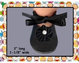 Black Ankle Ribbon Tie Baby Doll Shoes, Black Fancy Baby Doll Shoes, Holiday Baby Doll Shoes, Black Doll Shoes