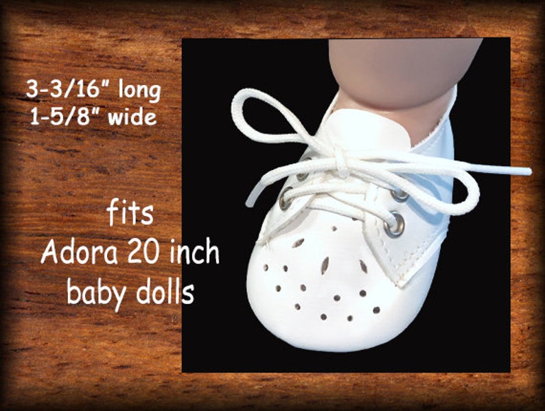 Adora 20 Vintage White Vinyl Lace Up Doll Shoes tie Etsy
