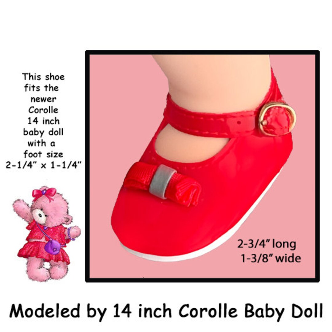 Vintage Red Mary Jane Style Doll Shoes With Side Buckle Etsy