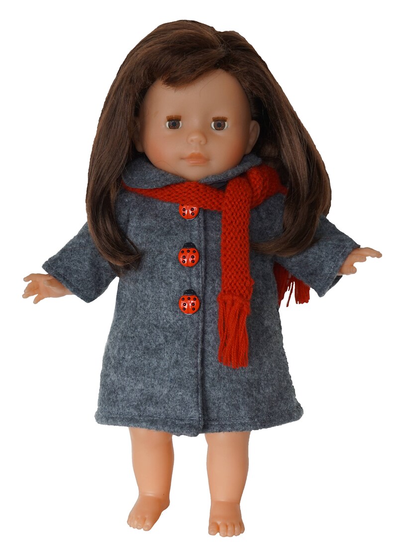 Miss Corolle 14 in Corolle Vanilla doll Corolle doll coat Gray Wool Coat Corolle coat Corolle Vanilla Vanilla doll coat doll coat