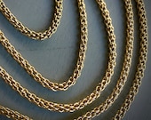 Antique 14K SOLID Yellow GOLD Woven Muff Chain 56 inches long 14K Solid Gold Dog Clip Victorian c. 1890 - 1910 OOAK