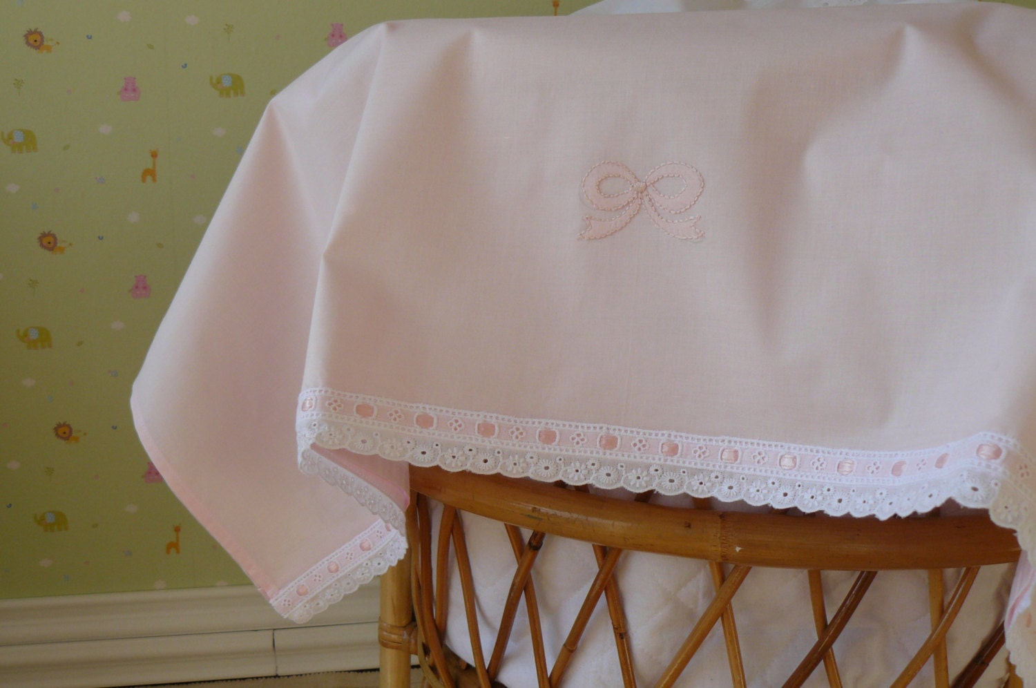 Pure cotton rose crib or sheet Bow. Etsy
