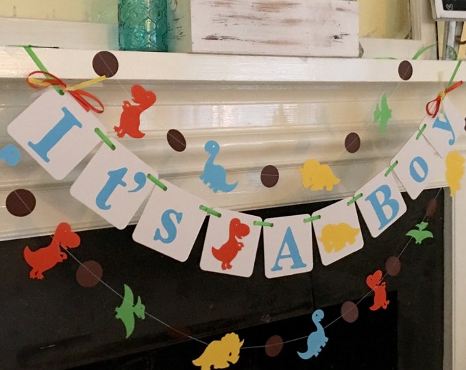 Dinosaur Baby Shower Decorations It's A Boy Dinosaur Etsy