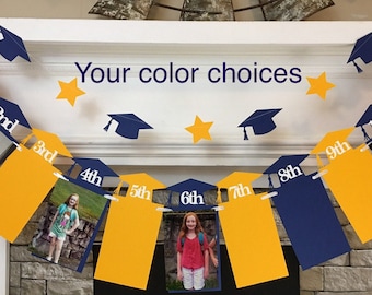 Graduation Photo Banner Graduation Party Decorations K-12th Grade Photo Banner High School Banner Class of 2026 Graduation Garland Way To Go