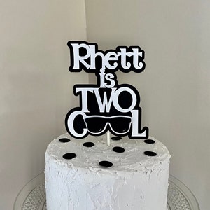 TWO COOL Birthday Cake Topper Party Decorations Sun Glasses 2 cool cake topper Personalized Name Two Cool 2nd Birthday Decorations custom