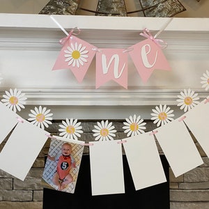 Daisy First Birthday Decorations Daisy 12 Month Photo Banner Summer Floral Groovy Daisy 1st Year Photo Banner Daisy Milestone Banner