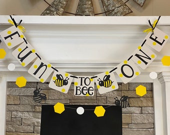 Bee First Birthday Decorations Fun to Bee ONE banner Bumblebee 1st Birthday Banner Fun to Bee One Birthday 1st Year Photos backdrop Garland