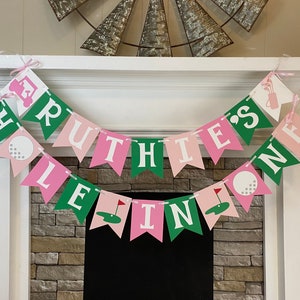 Hole In ONE Golf First Birthday Decorations Golf Personalized Name banner Golf 1st Year Photo Banner ONE High Chair Banner Lets Par-Tee