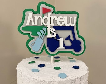 Golf Birthday Cake Topper Golf Party Decorations Hole In One Personalized Name Age 2nd 3rd 4th 5th etc  First Birthday 1st Birthday FORE