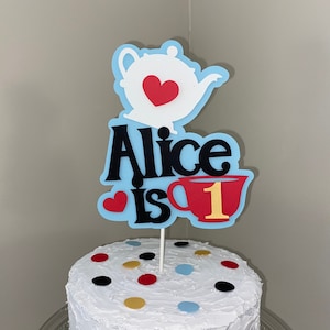 Alice In ONEDERLAND Birthday Cake Topper Party Decorations Onederland smash cake topper Personalized Name First Birthday 1st Birthday