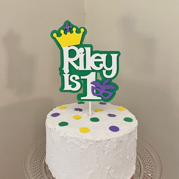 mardi gras mask cake topper