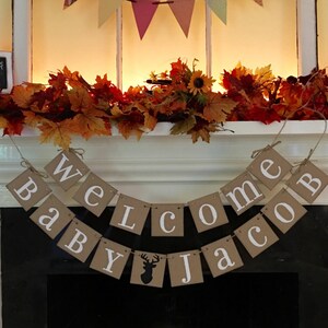 Aperturee Oh Dear A Little Buck Flag Baby Shower Rectangle Backdrop