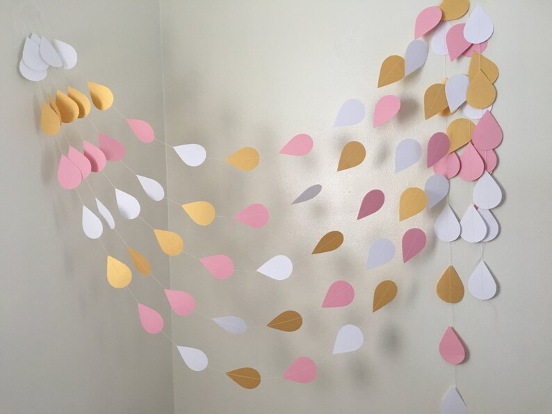 Baby Sprinkle Decorations Raindrop Garland Raindrop Nursery Etsy