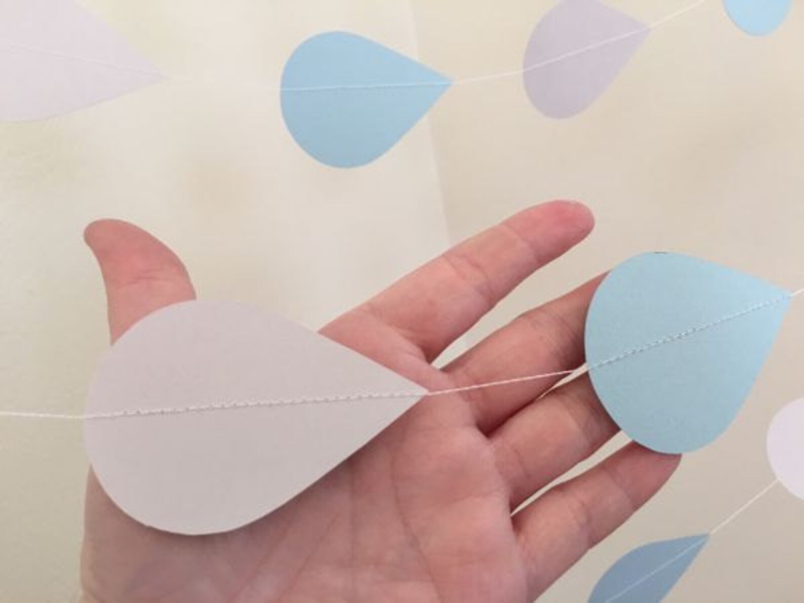 Baby Sprinkle Decorations Raindrop Garland Raindrop Nursery Etsy