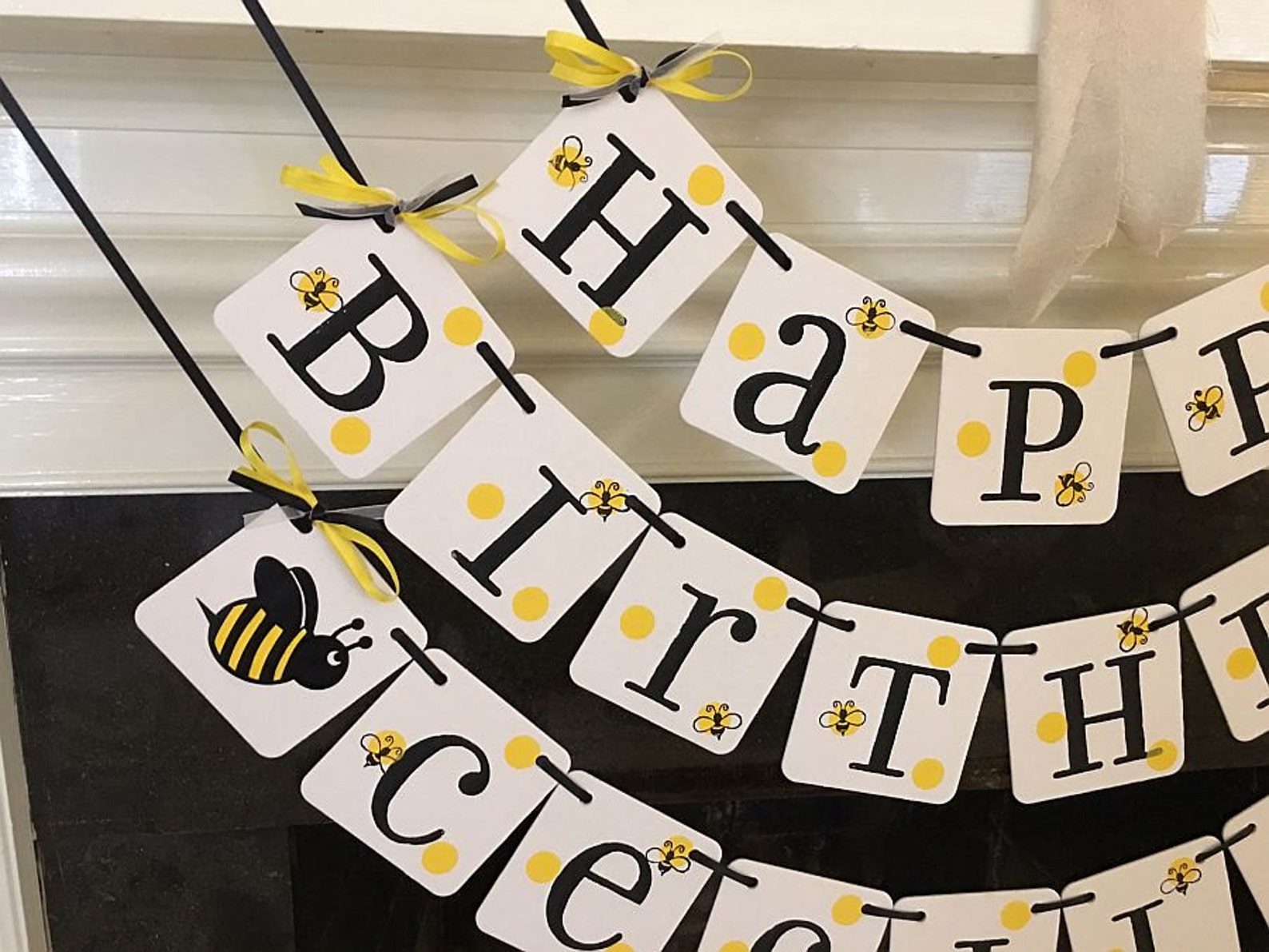 Bumble Bee Birthday Banner HAPPY BIRTHDAY Bumble Bee Birthday Party ...