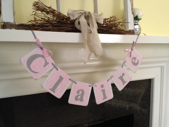 Baby Shower Decorations Baby Girl Name Banner Or Baby Boy Etsy