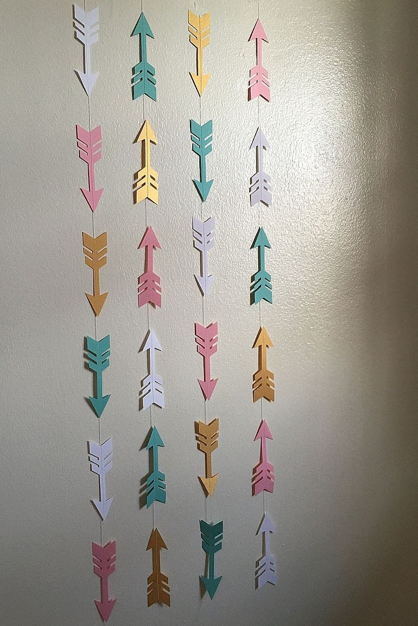 Arrows Paper Garland Tribal Baby Shower Decor Aztec Baby ...