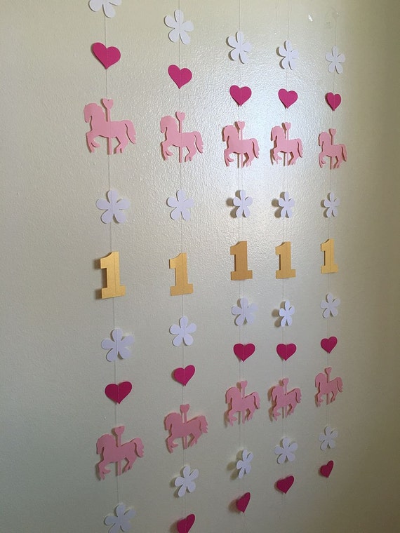 Carousel Birthday Party Decorations Carousel Horses Garland I Etsy