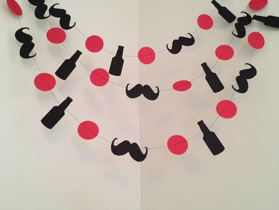 Dirty Thirty Birthday Beer And Mustache Garland Bachelor Party Etsy