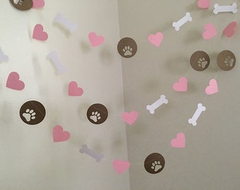 Puppy Dog Themed Paper Garland Puppy Birthday Decorations Dog Birthday Party Pawty Decorations Puppy Garland Puppy BannerCUSTOM COLORS 10ft