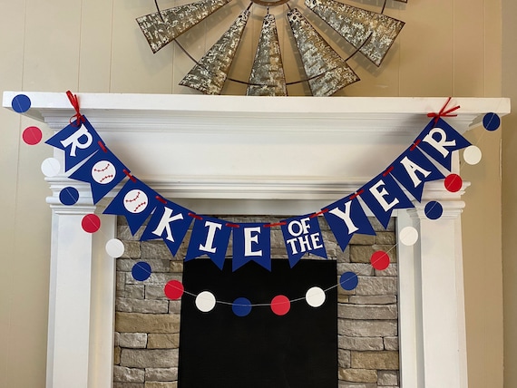 Rookie of the Year Baseball First Birthday Decorations Baseball First Birthday Banner Decorations 1st Birthday Baseball Garland Custom Il_570xn