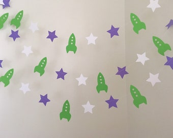 Rocket Blast Off Party Decoration Paper Garland Rocket Birthday Party Decoration ROCKET  Themed Room Decoration All The Buzz Party Decor