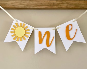 Muted Tones Sunshine ONE banner You Are My Sunshine First Birthday Decorations Sunshine Party Banner BOHO ONE High Chair Banner Sun