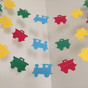 Train Birthday Party Decoration, Train Garland, Baby Shower Train Decorations, Choo Choo Train Themed Room Decoration CUSTOM COLORS