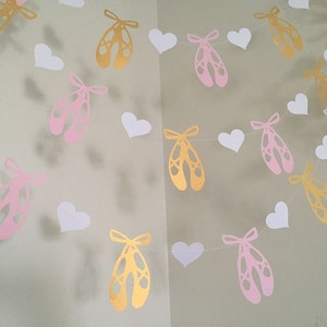 Ballerina Birthday Decoration Ballet slippers Paper Garland Ballerina Garland Ballerina 1st Birthday Ballet Baby Shower Decor Custom Colors