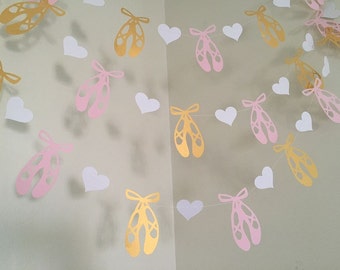 Ballerina Birthday Decoration Ballet slippers Paper Garland Ballerina Garland Ballerina 1st Birthday Ballet Baby Shower Decor Custom Colors