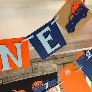 Little Pumpkin First Birthday Decorations Vintage Truck Banner ONE High ...