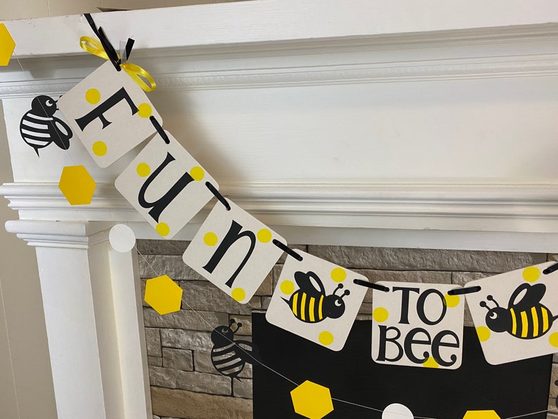 Bee First Birthday Decorations Fun to Bee ONE banner Bumblebee 1st Birthday Banner Fun to Bee One Birthday 1st Year Photos backdrop Garland