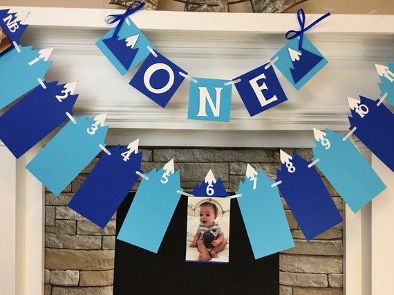 ONEderful Adventure Awaits First Birthday Decoration Mountains ONE High Chair Banner Explorer 12 Month Photo Banner 1st Year Photo Banner Il_570xn
