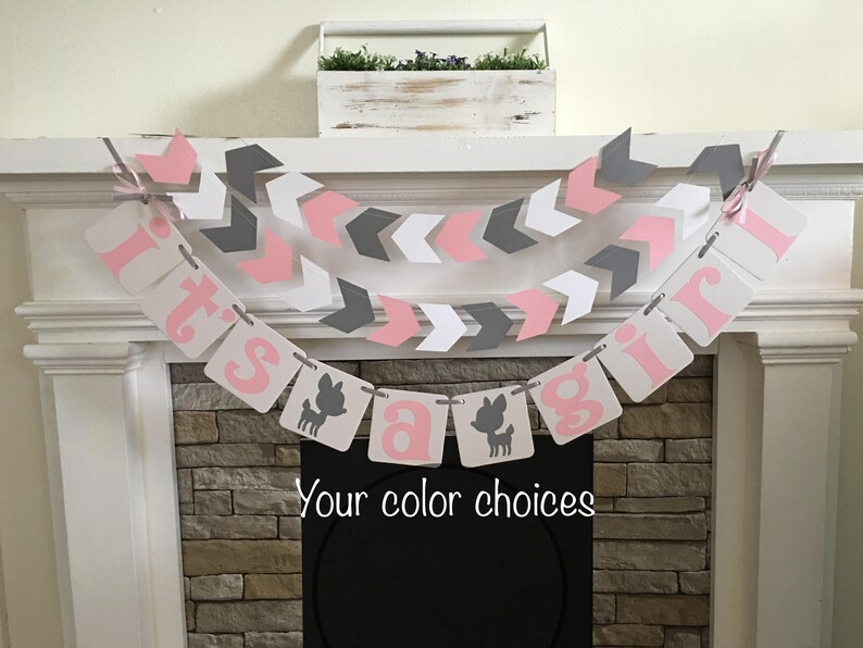 Oh Deer Baby Shower Decorations Baby Girl Banner Woodland Baby Etsy