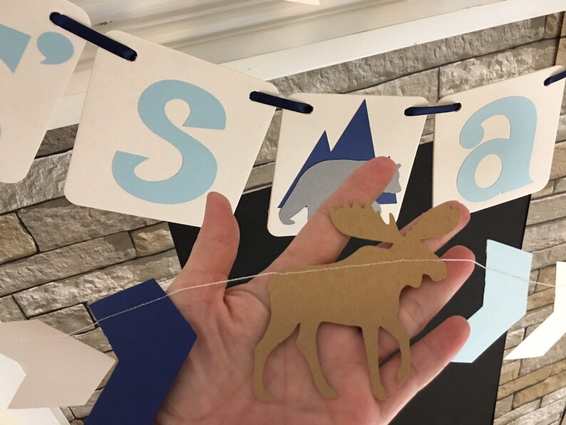 Bear Baby Shower Decorations Adventure It's a Boy Banner Moose Baby ...