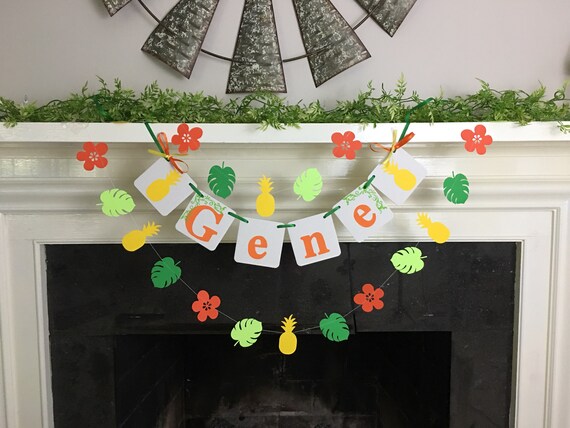 Pineapple Baby Shower Decorations Moana Inspired Birthday Banner