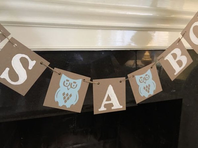 It/'s a BOY banner OWL Baby shower decoration Baby boy announcement Woodland Themed Shower It/'s A girl Banner woodland Owl Shower Decor