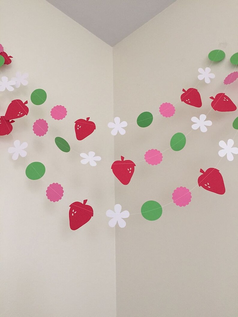 Strawberry Shortcake Themed Paper Garland Strawberry Shortcake Etsy